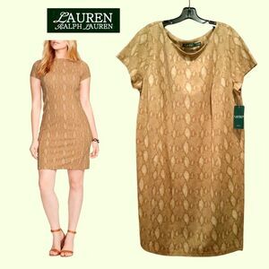Lauren Ralph Lauren NEW Old Money Python Snake Sheath Dress
